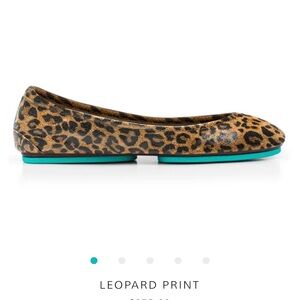 Tieks Leopard Print Ballet Flat with Teal Sole - Women